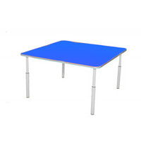 Luxus Kleutertafel | Verstelbaar | Vierkant | Blauw | Voor Kinderen 0.90-1.40m | 830x830x460-590(h)mm 