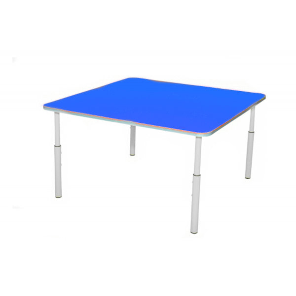 Kleutertafel | Verstelbaar | Vierkant | Blauw | Voor Kinderen 0.90-1.40m | 830x830x460-590(h)mm