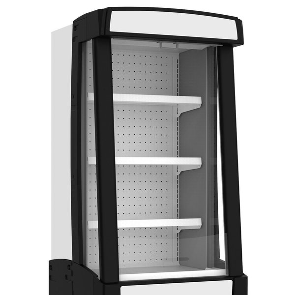 Wandkoeling | Zwart/Wit | +2°C/+15°C | Geforceerd | 4 Schappen | 0.78kW | Intern Nachtgordijn | 730x742x1850(h)mm