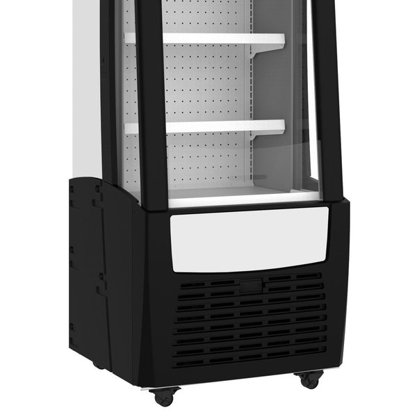 Wandkoeling | Zwart/Wit | +2°C/+15°C | Geforceerd | 4 Schappen | 0.78kW | Intern Nachtgordijn | 730x742x1850(h)mm