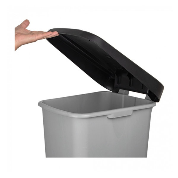 Rolcontainer | Kunststof (Grijs/Zwart) | 110L | Klapdeksel | Wielen | 420x570x880(h)mm