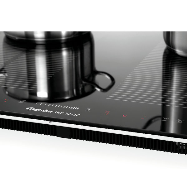Inductiekookplaat | Inbouwmodel | 2 Zones (4 Kookpunten) | 7.2kW (400V) | 590x520x60(h)mm