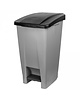 Denox Pedaalemmer | Kunststof (Grijs/Zwart) | 60L | Klapdeksel | Wielen | 490x380x700(h)mm 