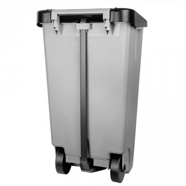 Pedaalemmer | Kunststof (Grijs/Zwart) | 120L | Klapdeksel | Wielen | 510x425x875(h)mm