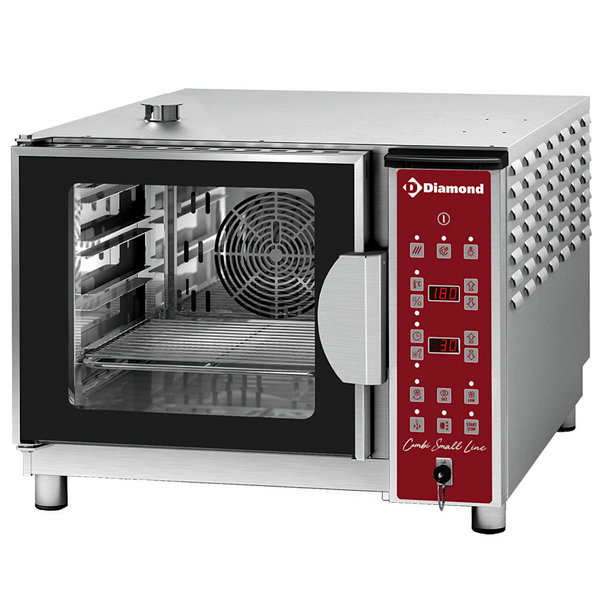 Hetelucht-/Stoomoven | CombiSmall | 4 Niveaus (GN) | Elektrisch | 20°C/270°C | 5.2kW (400V) | Bevochtiging (Automatisch) | 600x870x480(h)mm