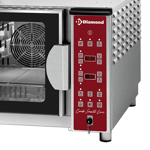 Hetelucht-/Stoomoven | CombiSmall | 4 Niveaus (GN) | Elektrisch | 20°C/270°C | 5.2kW (400V) | Bevochtiging (Automatisch) | 600x870x480(h)mm