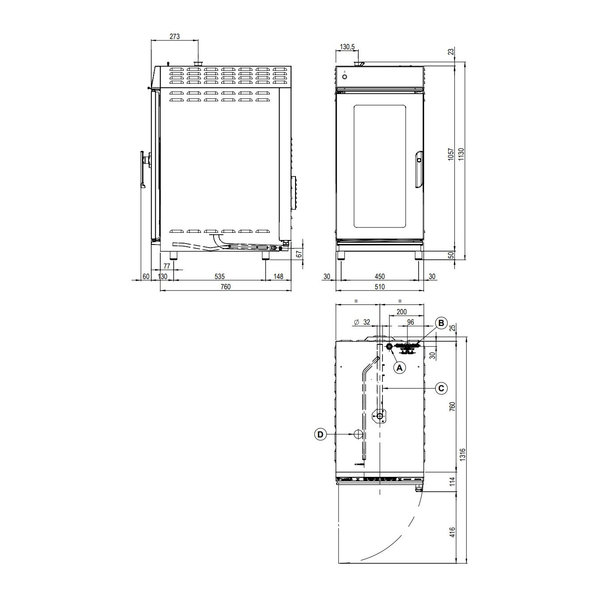 Hetelucht-/Stoomoven | CombiSmart | 11 Niveaus (GN) | Elektrisch | 20°C/270°C | 15kW (400V) | Bevochtiging (Automatisch) | Zelfreiniging | Touchscreen | 523x846x1145(h)mm