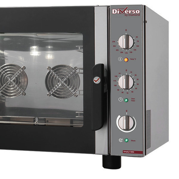 Hetelucht-/Stoomoven | SIMPLY | 4 Niveaus (EN/GN) | Elektrisch | 50°C/270°C | 6.5kW (400V) | Bevochtiging (Automatisch) | 865x685x565(h)mm