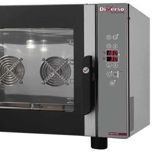Hetelucht-/Stoomoven | DIGITAL | 4 Niveaus (EN/GN) | Elektrisch | 30°C/270°C | 6.5kW (400V) | Bevochtiging (Automatisch) | 865x685x565(h)mm