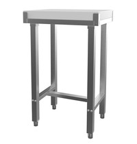 CombiSteel Hakblok | Bladdikte 80mm | Polyethyleen Top | RVS | 500x400x830(h)mm