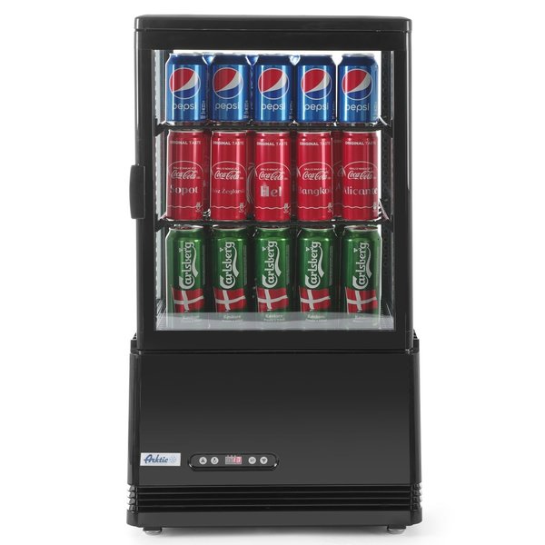 Koelvitrine | 58L | Zwart | +2°C/+6°C | 3 Niveaus | 452x406x816(h)mm