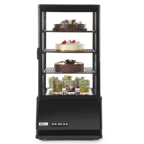 Koelvitrine | 78L | Zwart | +2°C/+6°C | 4 Niveaus | 452x406x966(h)mm