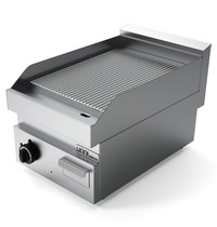 UNNI-COOKING Bak-/Grillplaat | Elektrisch | Gegroefd Oppervlak 400x550mm (RVS) | 50°C/300°C | 4.5kW (400V) | 400x650x300/540(h)mm