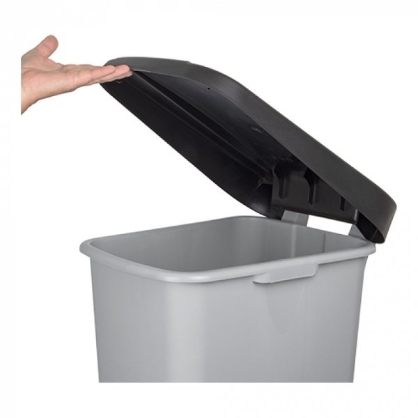 Rolcontainer | Kunststof (Grijs/Zwart) | 85L | Klapdeksel | Wielen | 420x570x760(h)mm