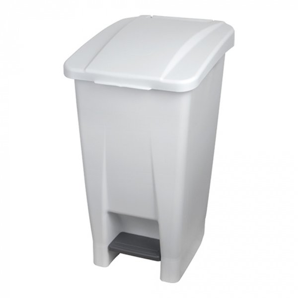 Pedaalemmer | Kunststof (Wit) | 60L | Wielen | 490x380x700(h)mm