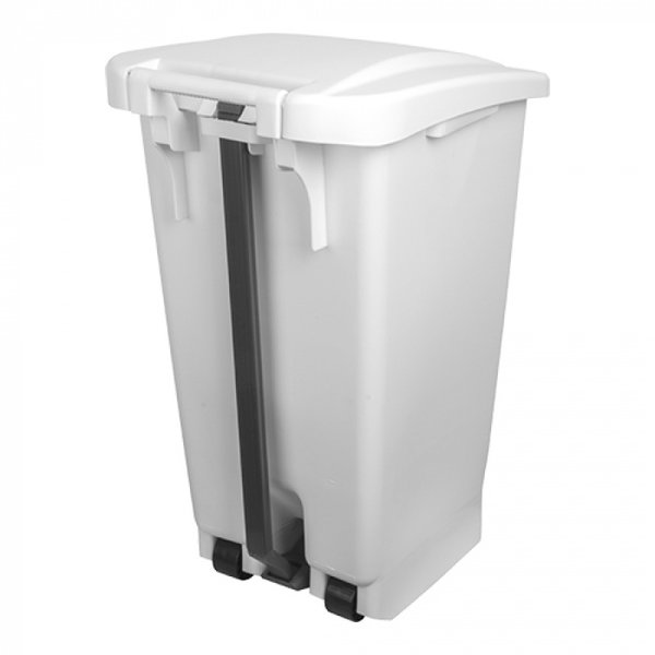 Pedaalemmer | Kunststof (Wit) | 60L | Wielen | 490x380x700(h)mm
