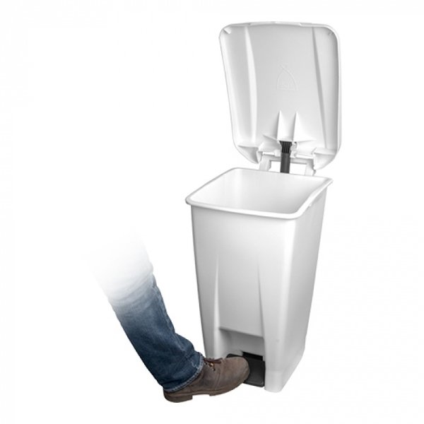 Pedaalemmer | Kunststof (Wit) | 60L | Wielen | 490x380x700(h)mm