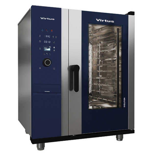 Hetelucht-/Stoomoven | EVOLUTION | 10 Niveaus (1/1 GN) | Gas | 30°C/300°C | 18kW/1.2kW (230V) | Bevochtiging (Automatisch) | Zelfreiniging | 824x898x1150(h)mm