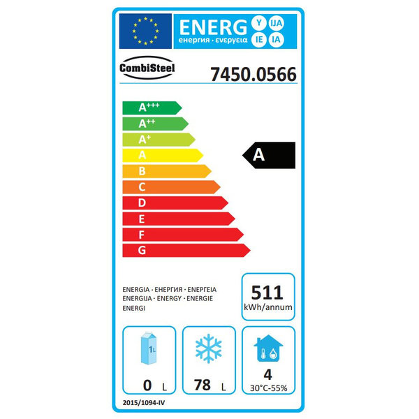 Vrieskast | Energiezuinig | 200L | Wit | -18°C/-22°C | Statisch | 600x585x855(h)mm