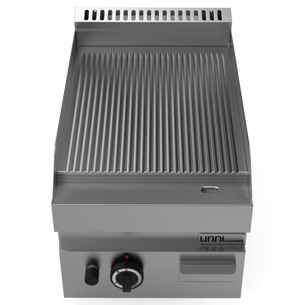 Bak-/Grillplaat | 650 SERIE | Gas | Gegroefd Oppervlak 400x550 (RVS) | 80°C/300°C | 5.7kW | Piëzo Ontsteking | 400x650x300/540(h)mm