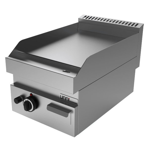 Bak-/Grillplaat | 650 SERIE | Gas | Glad Oppervlak 400x550 (RVS) | 80°C/300°C | 5.7kW | Piëzo Ontsteking | 400x650x300/540(h)mm