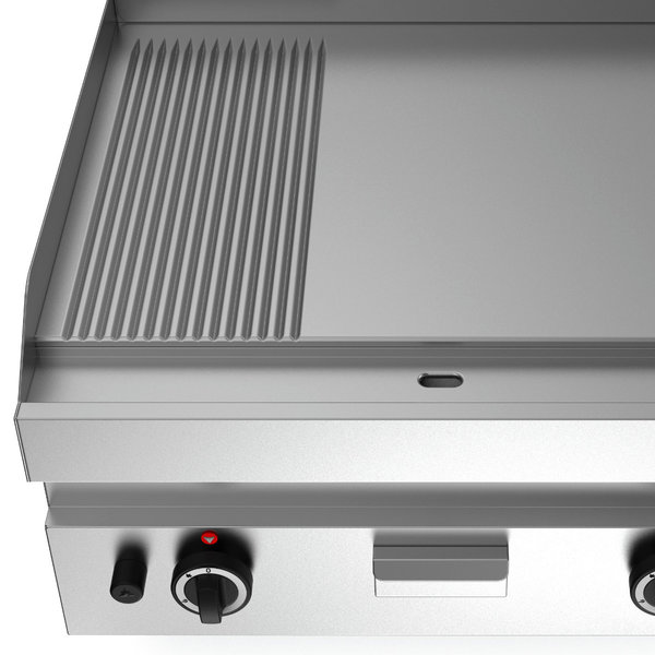 Bak-/Grillplaat | 650 SERIE | Gas | Glad/Gegroefd Oppervlak 700x550 (RVS) | 80°C/300°C | 11.5kW | Piëzo Ontsteking | 700x650x300/540(h)mm