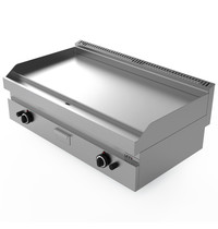 UNNI-COOKING Bak-/Grillplaat | Gas | Glad Oppervlak 700x550mm (RVS) | 80°C/300°C | 11.5kW | Piëzo Ontsteking | 1100x650x300/540(h)mm
