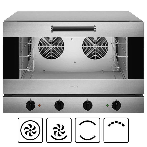 Multifunctionele Heteluchtoven | ALFA | 4 Niveaus (EN600x400) | Elektrisch | 50°C/280°C | 6.9kW (400V) | Bevochtiging (Handmatig) | Grillfunctie | 798x747x562(h)mm