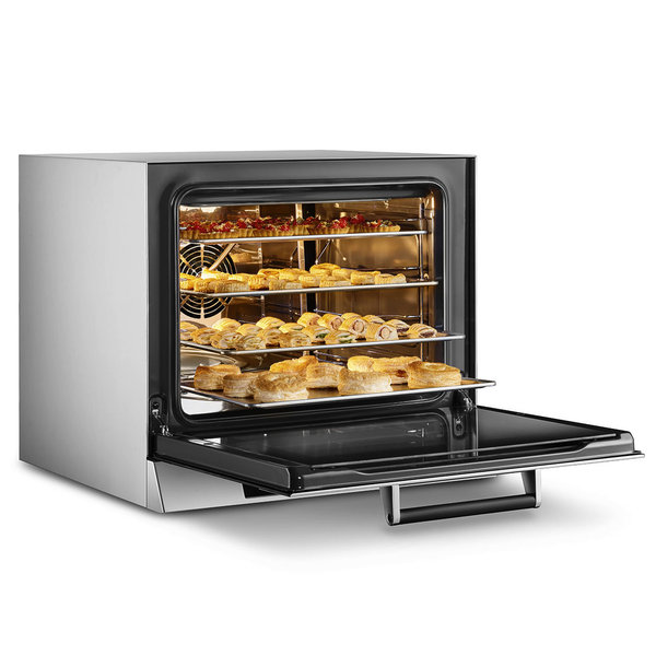Multifunctionele Heteluchtoven | ALFA | 4 Niveaus (435x320) | Elektrisch | 50°C/280°C | 3kW (230V) | Bevochtiging (Automatisch) | Touchscreen | Grillfunctie | 602x584x537(h)mm