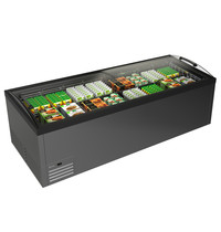 Framec Koel-/Vrieseiland | SARDINIA | 1015L | Zwart | -25°C/+5°C | Statisch | Schuifdeksels | 2544x964x895(h)mm 