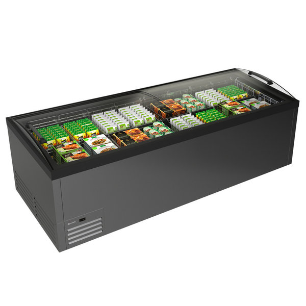 Koel-/Vrieseiland | SARDINIA | 1015L | Zwart | +5°C/-25°C | Statisch | Schuifdeksels | 2544x964x895(h)mm
