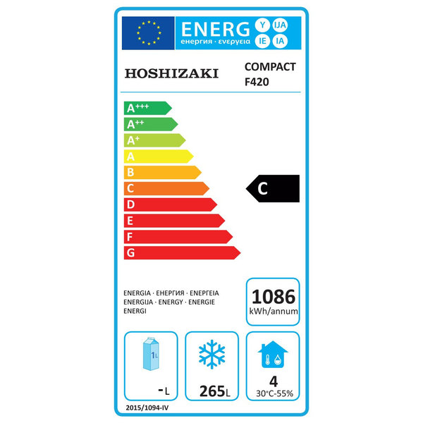 Vrieskast | COMPACT | 343L | RVS | -5°C/-25°C | Geforceerd | 0.14kW | 595x645x1876/1911(h)mm