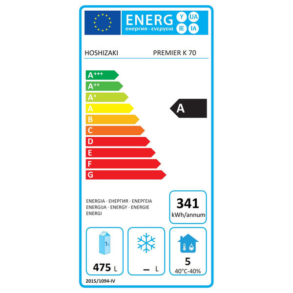 Koelkast | PREMIER | Energiezuinig | 700L (2/1 GN) | RVS | +2°C/+12°C | Geforceerd | 0.12kW | Voetbediening | 610x920x2080/2130(h)mm