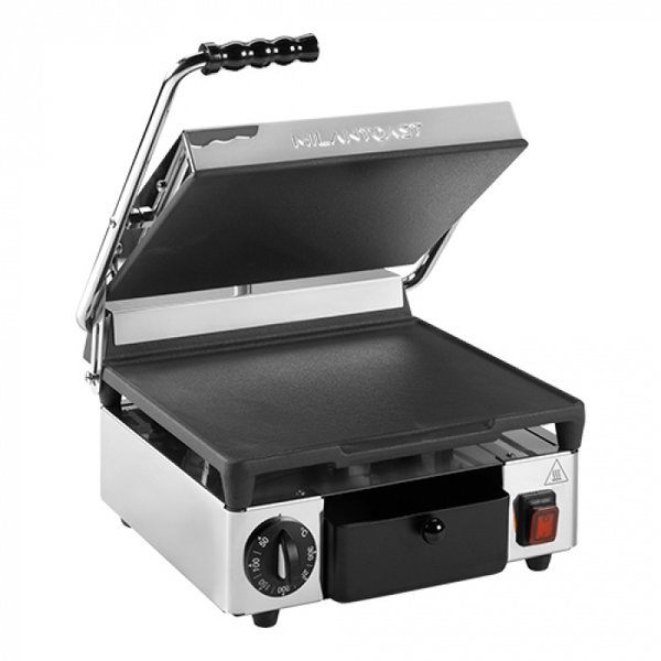 Contact-/Paninigrill | Enkel | Glad Oppervlak 290x250 (Gietijzer) | 50°C/300°C | 1.73kW (230V) | 320x380x170(h)mm