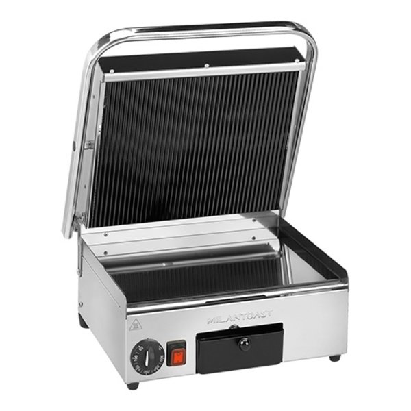 Contact-/Paninigrill | Enkel | Glad/Gegroefd Oppervlak 360x280 (Keramisch) | 50°C/300°C | 1.99kW (230V) | 410x480x210(h)mm