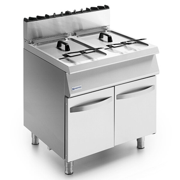 Friteuse | 700 LINE | Gas | 15+15L | 0°C/185°C | 30kW | Piëzo Ontsteking | Aftapkranen | 800x730x900(h)mm