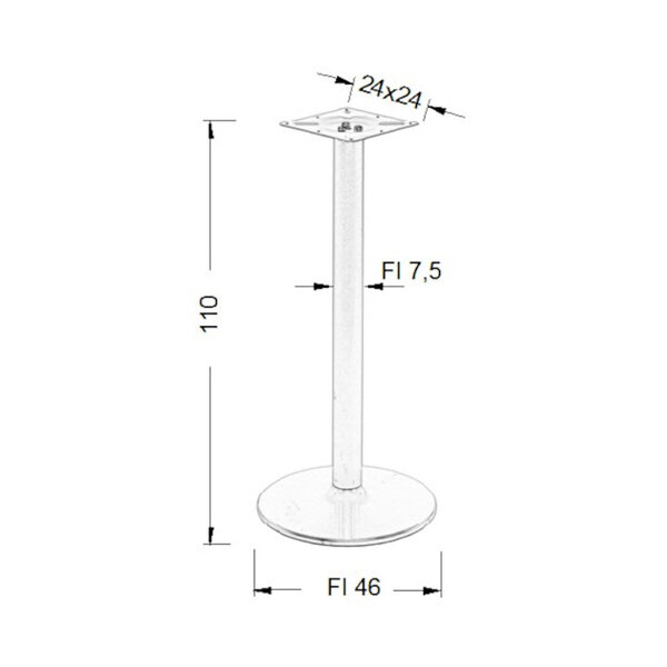 Tafelonderstel | OSLO | Hoog Model | Metaal | Grijs | Ø460x1100(h)mm