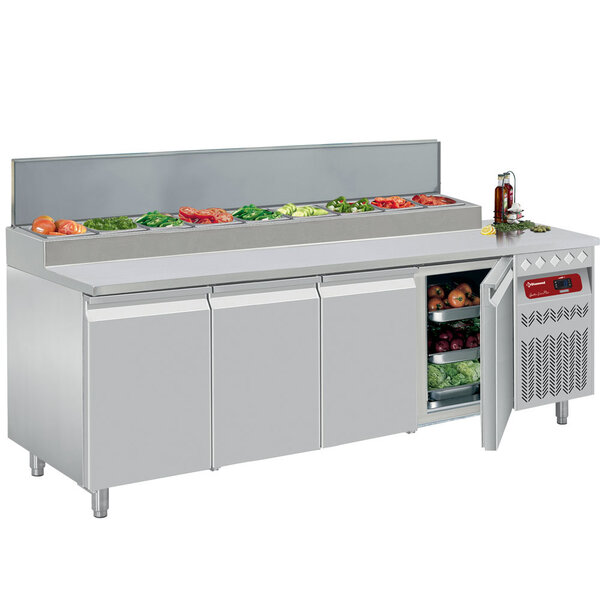 Koeltafel | Geventileerd + Koelstructuur | 10x 1/6 GN | 2260x700x866-960/1210(h)mm
