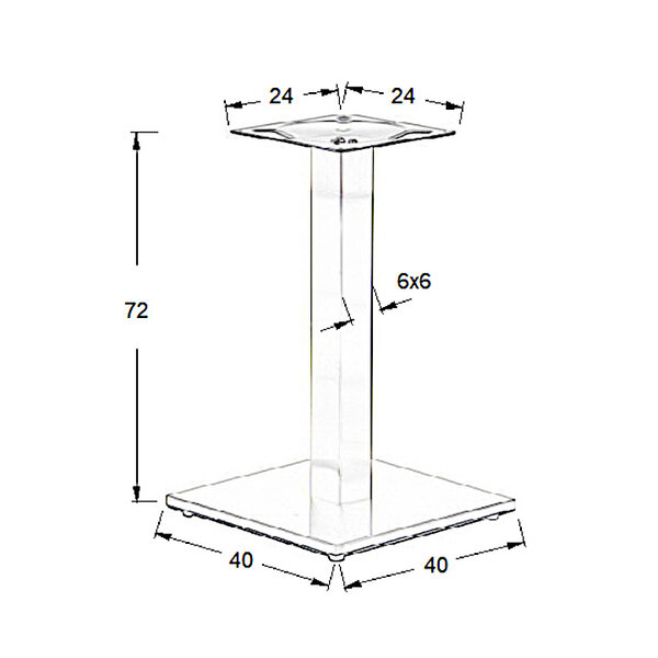 Tafelonderstel | CUBO | Metaal | Zwart | 400x400x720(h)mm