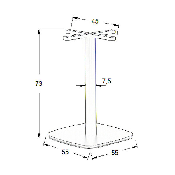 Tafelonderstel | PAXXA | Staal | Zwart | Indoor | 550x550x730(h)mm