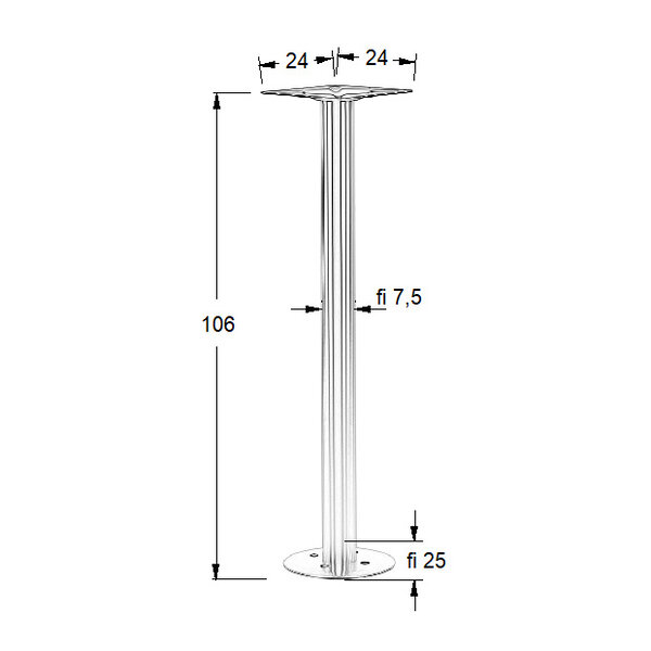 Tafelonderstel | SEATTLE | Hoog Model | RVS | Geborsteld | Vloermontage | Ø250x1060(h)mm