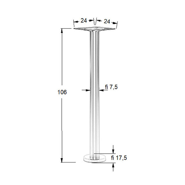 Tafelonderstel | SPIRE | Hoog Model | RVS | Geborsteld | Vloermontage | Ø175x1060(h)mm