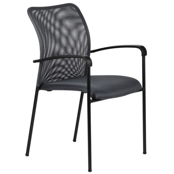 Kantoorstoel | FLAX | Grijs | Onderstel Zwart | Stapelbaar | 550x540x850(h)mm