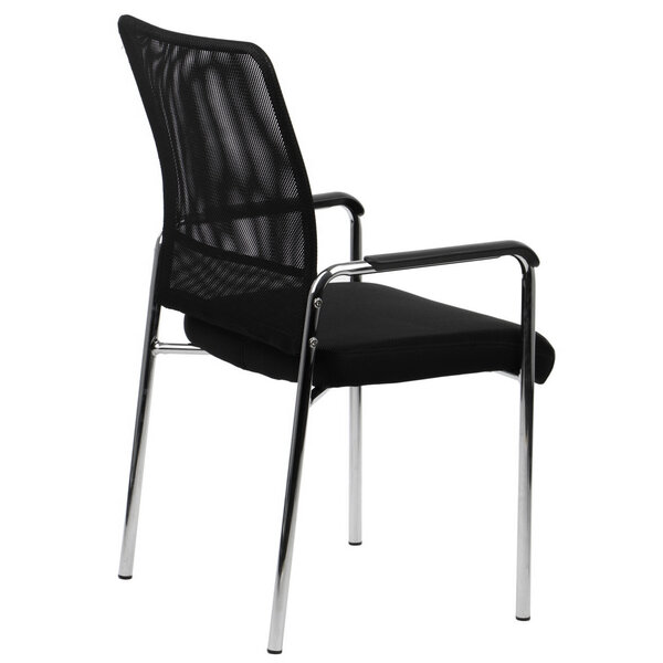Kantoorstoel | MIROH | Zwart | Onderstel Verchroomd | 550x600x910(h)mm