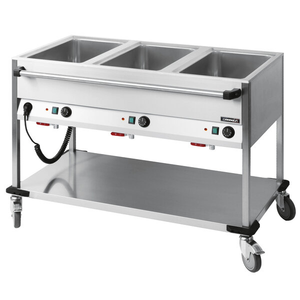Bain Marie RVS Trolley | 1.25kW | 3x 1/1 GN | Aftapkraan | 1250x700x900(h)mm
