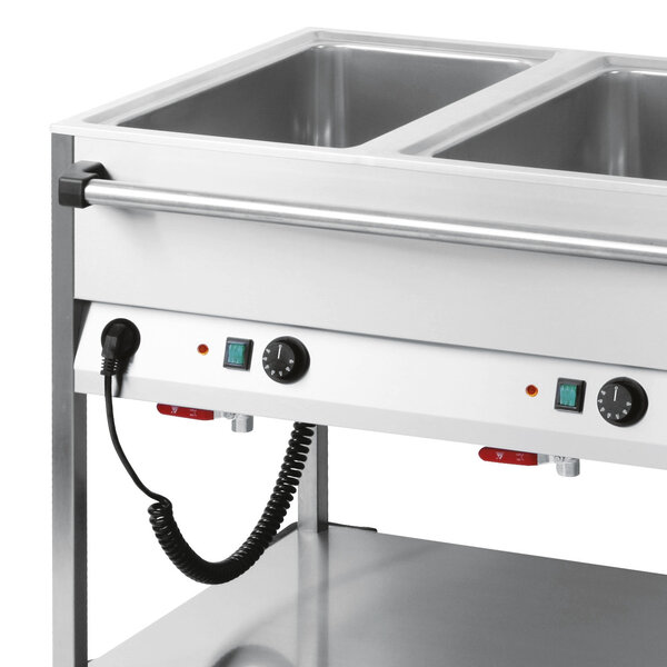 Bain Marie RVS Trolley | 1.25kW | 3x 1/1 GN | Aftapkraan | 1250x700x900(h)mm