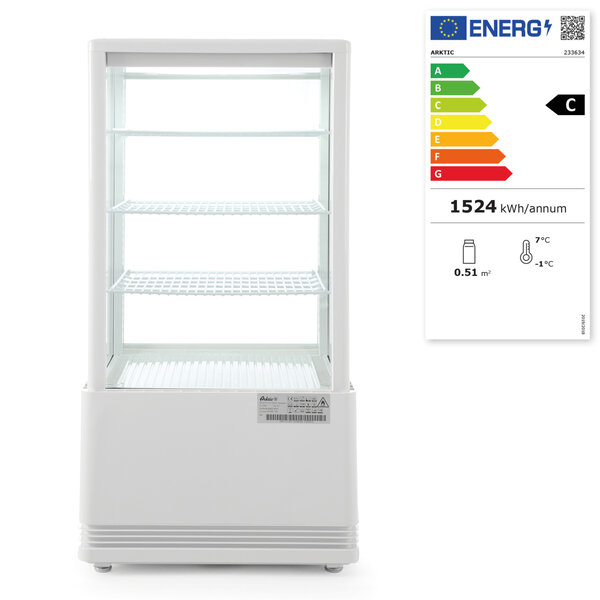 Koelvitrine | 68L | Wit | +2°C/+6°C | 4 Niveaus | 452x406x891(h)mm