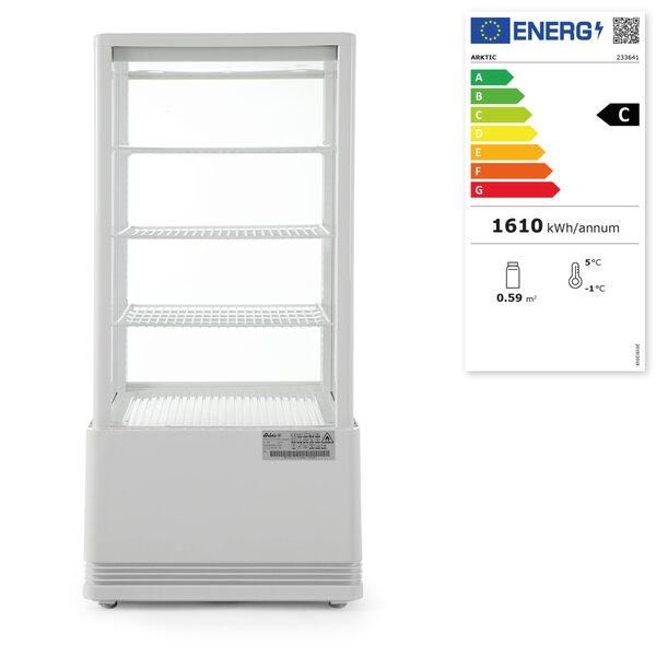 Koelvitrine | 78L | Wit | +2°C/+6°C | 4 Niveaus | 452x406x966(h)mm