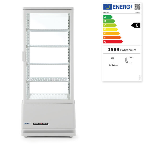 Koelvitrine | 98L | Wit | +2°C/+6°C | 5 Niveaus | 452x406x1116(h)mm