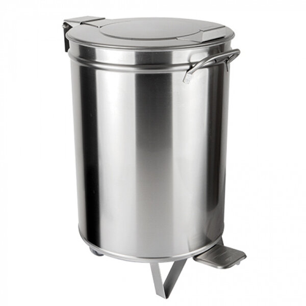Pedaalemmer | RVS (Geborsteld) | 54L | Klapdeksel | Wielen | Ø400x600(h)mm